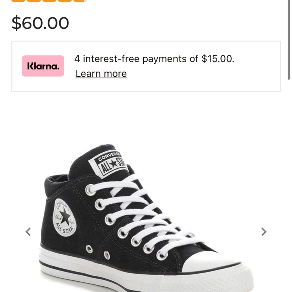 Women’s converse Madison mid-top sneakers. Size 6.